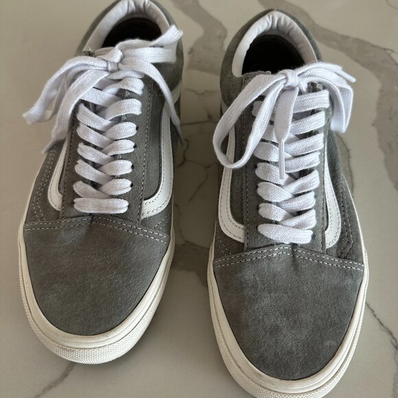 Vans Old Skool Gray Suede Unisex Shoes - M 6.5 W 8 Excellent Condition - Picture 3 of 8